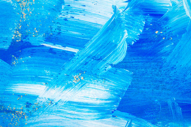 istock Blue and white abstract art painting 1167008158