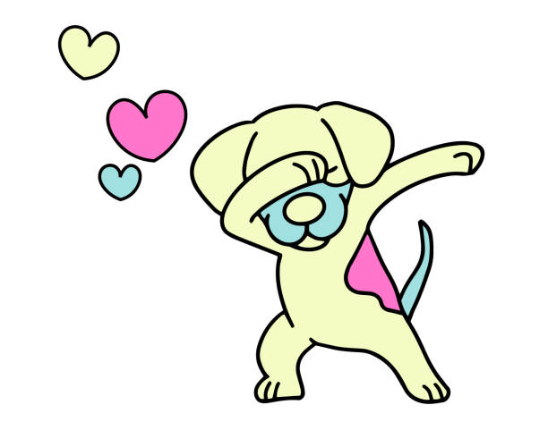 ilustraciones, imágenes clip art, dibujos animados e iconos de stock de perro dabbing. diseño vectorialperro bailarín. baile dab - dog baby t shirt child