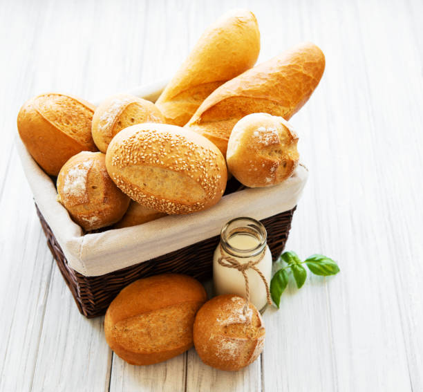 istock Glass of milk and bread 1167010448