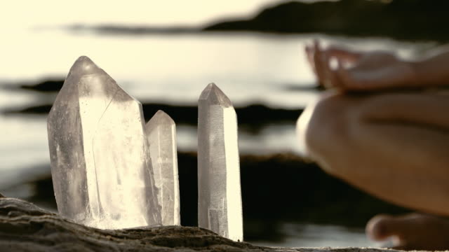 Crystal healing. Beach relaxation