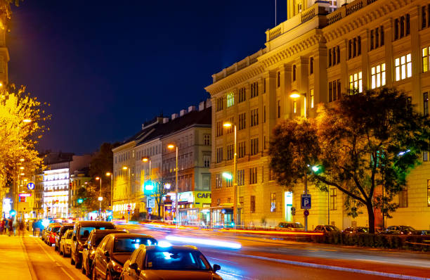 istock Vienna. Houses with old beautiful architecture. Illuminated by bright light 1167015441