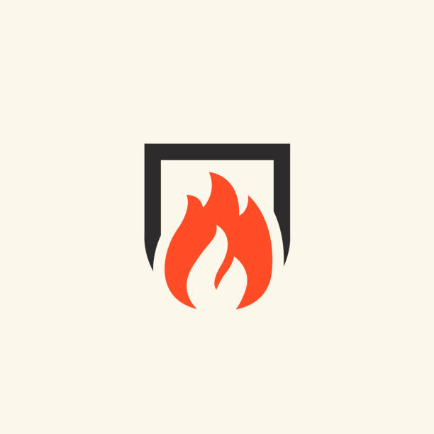 ilustrações, clipart, desenhos animados e ícones de ícone da chaminé. ilustração da flama - campfire coal burning flame
