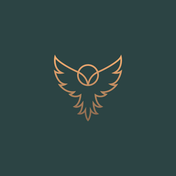 Modern minimal owl illustration. Linear owl logo. Modern minimal owl illustration. Linear owl logo. owl stock illustrations