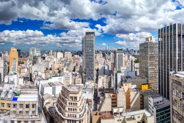 Aerial view taken at Sao Paulo city downtown area.