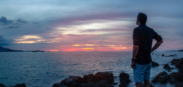Watching sunset at sea. Ko Samui. Thailand