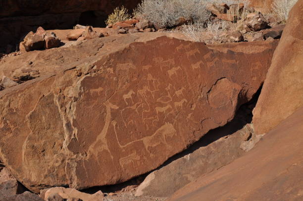 istock Prehistoric Bushman engravings at Twyfelfontein in Namibia 1167027601