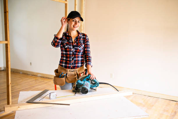 istock A woman worker in the carpenter workroom renovation 1167027903