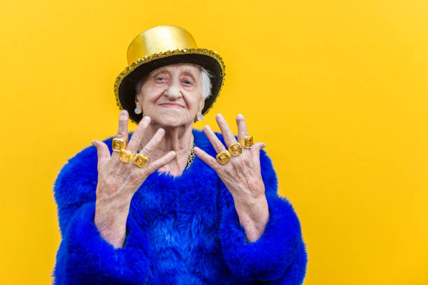 istock Eccentric senior woman portrait 1167028117