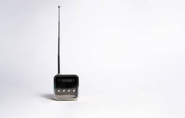 istock Small radio with antenna on a bright white background. 1167031811