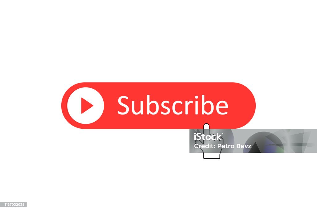 Click Sub Button Subscribe Button To Videos Channel With Hand Pointer Clicking Modern ...