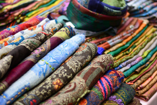 istock beautiful and colorful oriental fabrics 1167034745