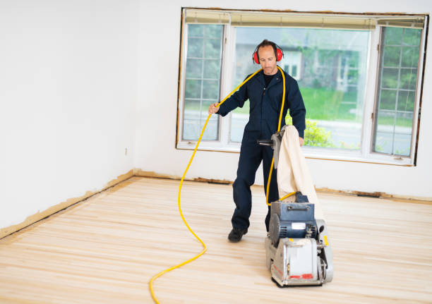 istock A Sanding hardwood floor with the grinding machine. 1167036855