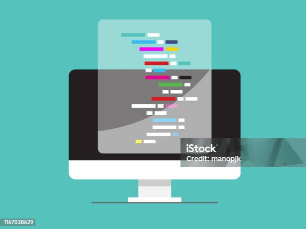 Coding Vector Flat Design Stock Illustration - Download Image Now ...