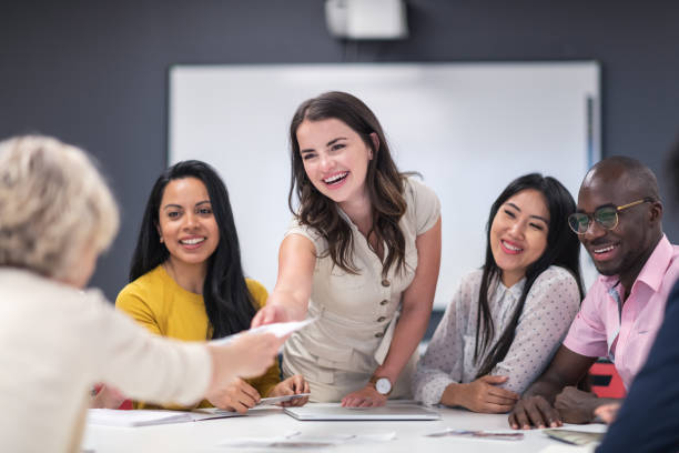 istock Confindent female manager discussing business strategy 1167040901