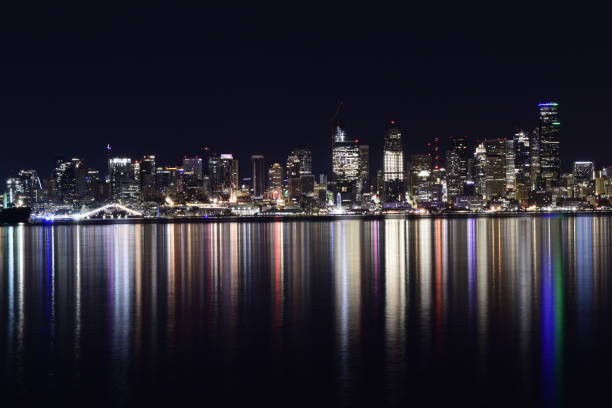 istock Beautiful Seattle Skyline Against Clear Night Sky 1167047561
