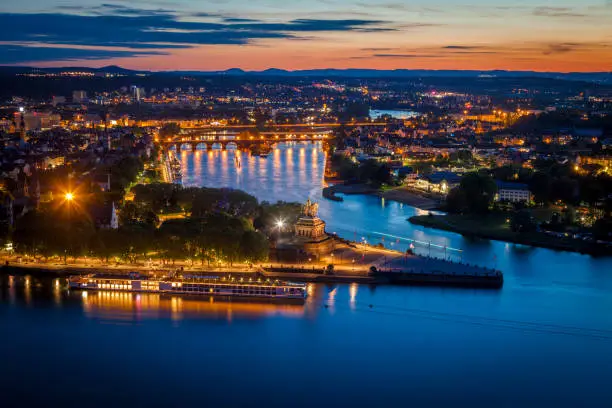 Panorama of Koblenz. 
Koblenz, Rhineland-Palatinate, Germany.