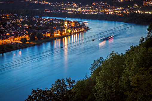 Panorama of Koblenz at night