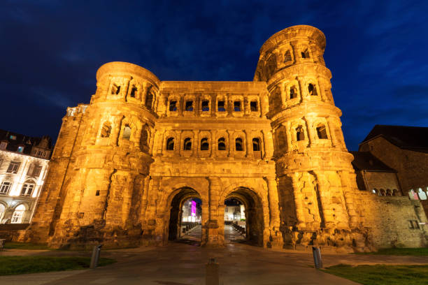 istock Porta Nigra in Trier at night 1167052099