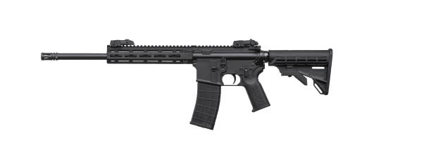 istock Modern automatic rifle isolated on white background. Reliable universal carbine for the army, police, special forces and for self-defense. 1167053029