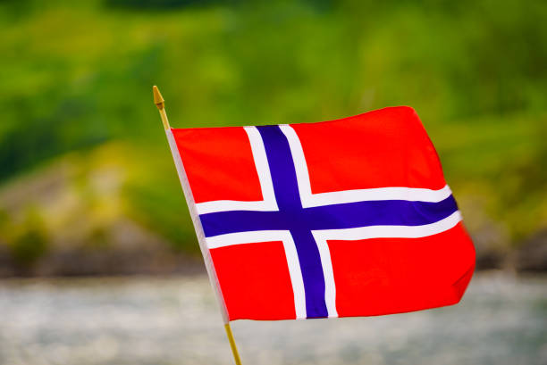 istock The norwegian flag against green nature 1167054096