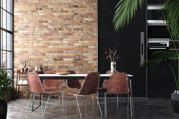 Photo of Kitchen in loft, Industrial style