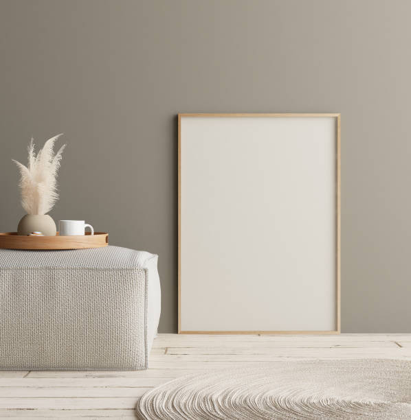 istock Mock up poster in home interior with minimal decor, Scandinavian concept 1167055280