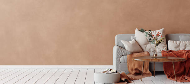 istock Cozy Scandinavian interior with sofa and minimal decor 1167055283