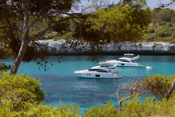 istock white motor yachts in a beautiful sea lagoon 1167056586