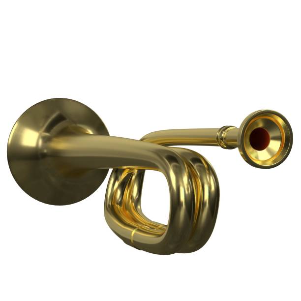 trąbka kawalerii - bugle cavalry trumpet brass instrument zdjęcia i obrazy z banku zdjęć