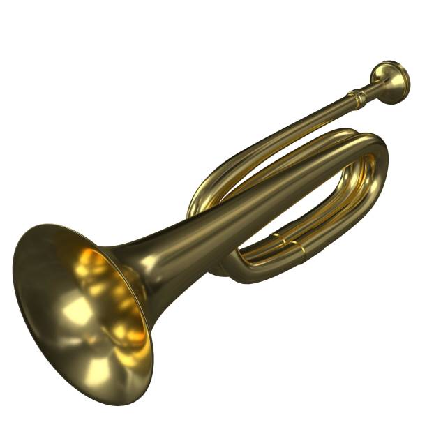 trąbka kawalerii - bugle cavalry trumpet brass instrument zdjęcia i obrazy z banku zdjęć