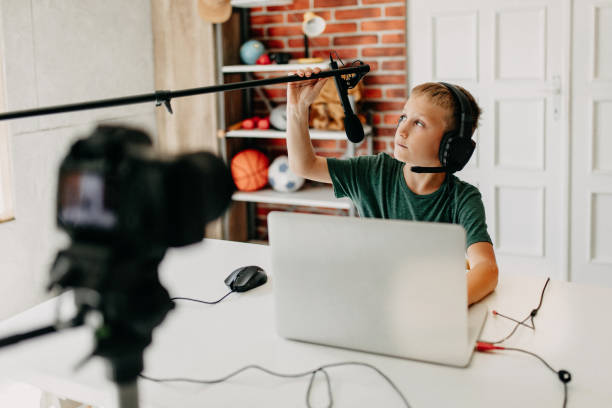 istock The boy records a vlog 1167058142