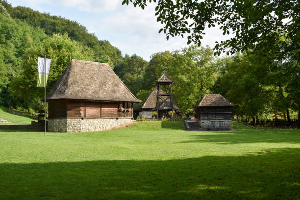 Trsic, Serbia - July 23, 2019: The traditional serbian village Trsic - the most famous village in Serbia.