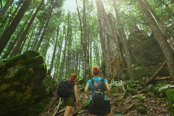 istock Red-haired women travelling together 1167066610