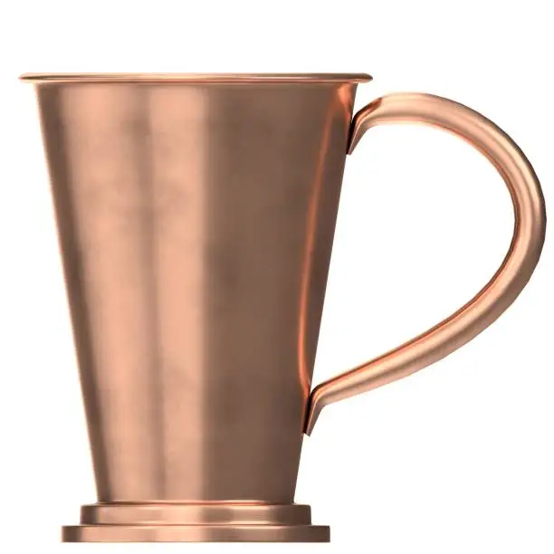 3D rendering illustration of a copper mug cup