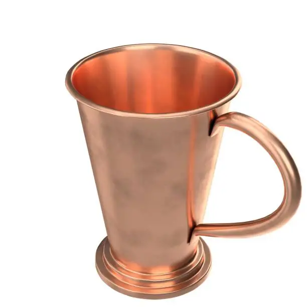 3D rendering illustration of a copper mug cup