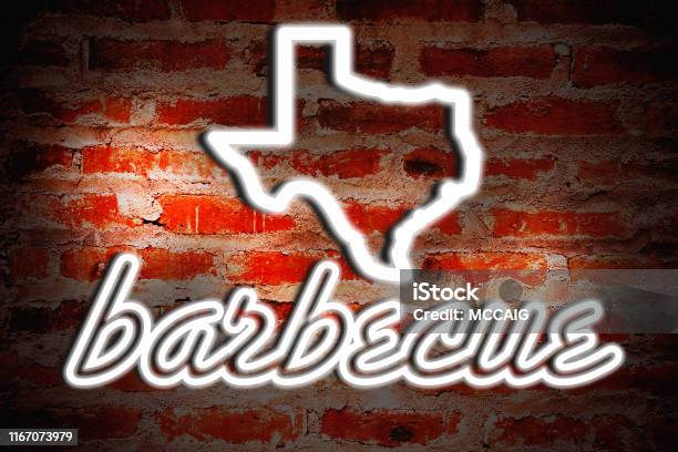 Texas Barbecue Neon Sign Stock Photo - Download Image Now - Austin - Texas, Barbecue - Meal, Barbecue Grill