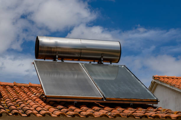 istock Solar water heater for home. Alternative energy sources. 1167079594
