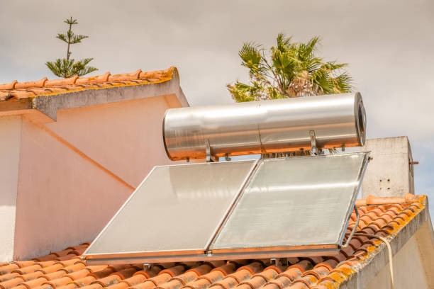 istock Solar water heater for home. Alternative energy sources. 1167079602