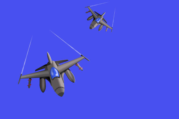 istock 3d cartoon fighter plane dog fight 1167080897