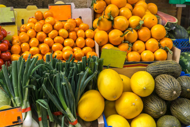 istock Street stall with fruits and vegetables 1167083266