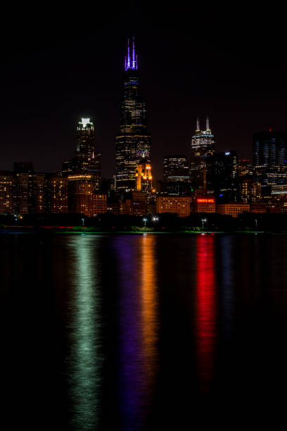 istock Night light if Chicago skyline in summer 1167088872