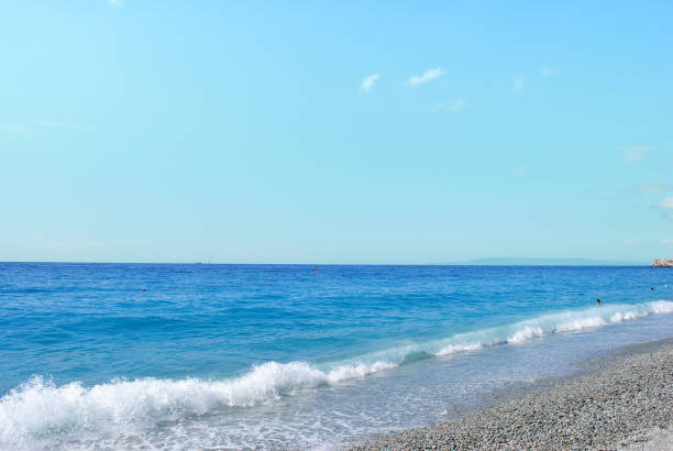 Ionian sea coast, pebbly beach on Scilla, Calabria, Italy