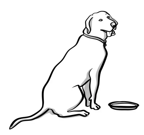 Vector illustration of Happy Dog Sitting