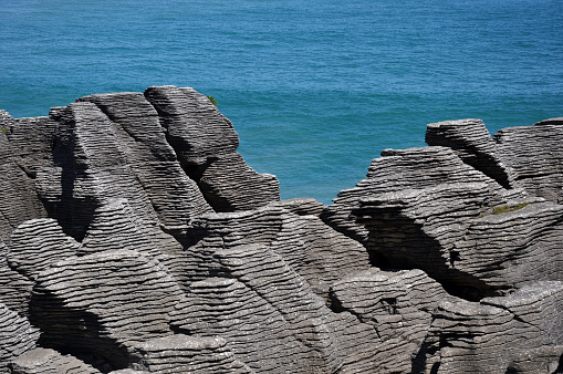 Limestone formations at Pancake Rocks, Punakaiki, West Coast, South Island, New Zealand