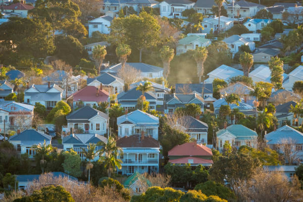 Auckland City Distant View Auckland City Distant View Waitemata Harbor stock pictures, royalty-free photos & images