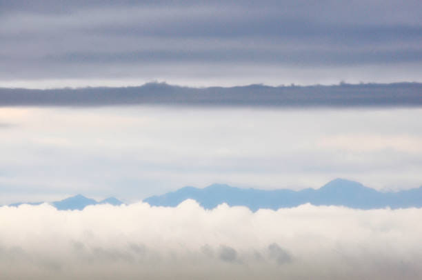 Beautiful cloudscape at the sunrise over mountain range,Chengdu