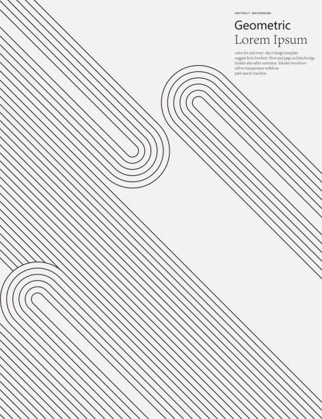 ilustrações de stock, clip art, desenhos animados e ícones de black and white geometric style line pattern background - curva forma ilustrações