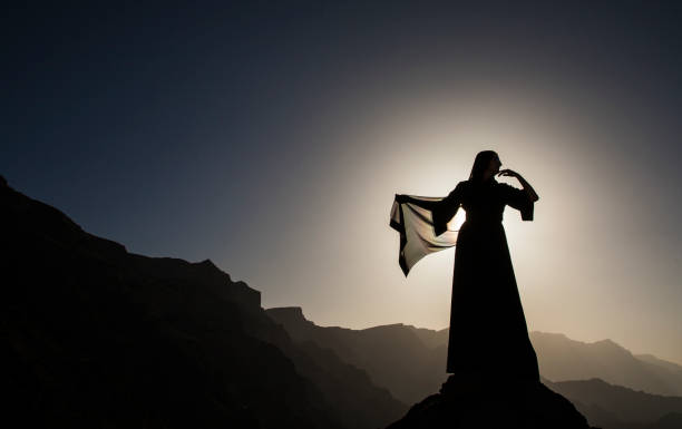 Woman in abaya stock photo