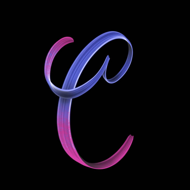 istock Capital letter C isolated on black - beautiful 3D hand lettering 1167127543