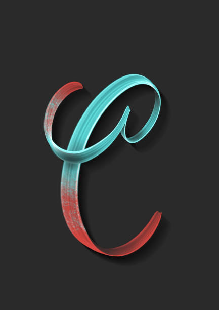 istock Capital letter C 3d hand lettering on dark background 1167127546